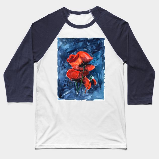 Poppies Baseball T-Shirt by feafox92